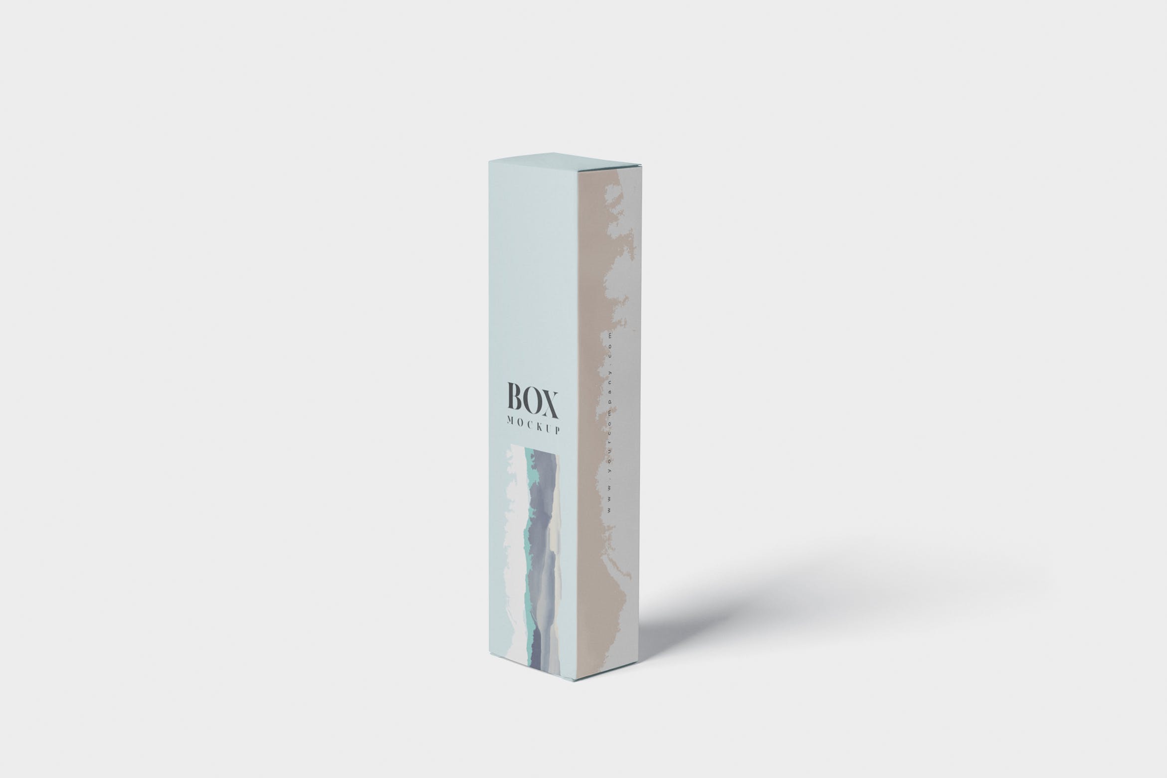 长条形化妆品/护肤品包装纸盒设计图样机 Box Mockup – Slim High Rectangle Shape插图