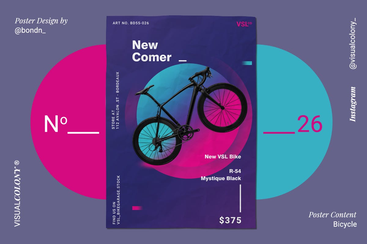 自行车品牌推广海报设计模板 Bike Poster插图