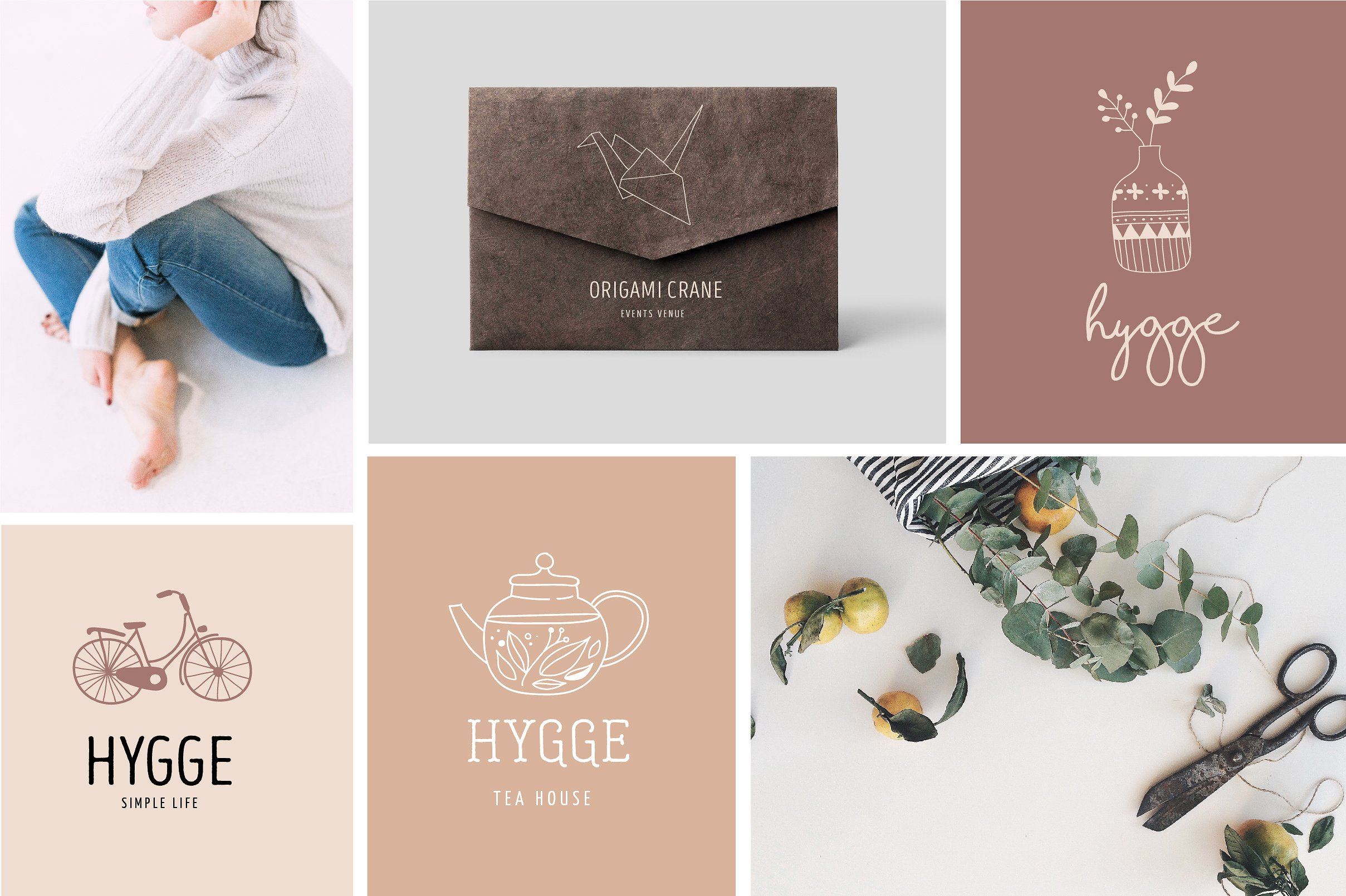 欧式手绘风格Logo设计模板 Hygge – premade logo collection插图(4)