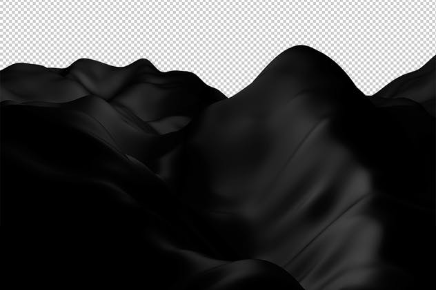 优雅黑色波浪丝绸绸缎背景 Elegant Black Wavy Silk Backgrounds插图3