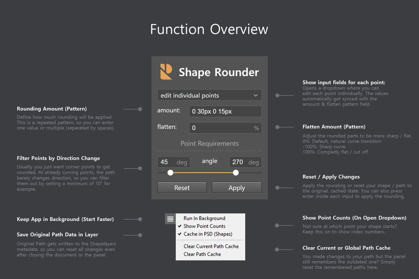 PS平滑圆角图形路径编辑插件 Shape Rounder – Path Editing Kit插图5