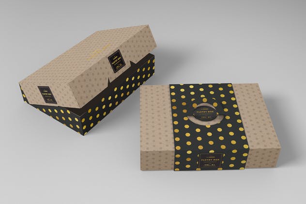 快餐盒糕点外带包装样机v1 Food Pastry Boxes Vol.1: Packaging Mockups插图7