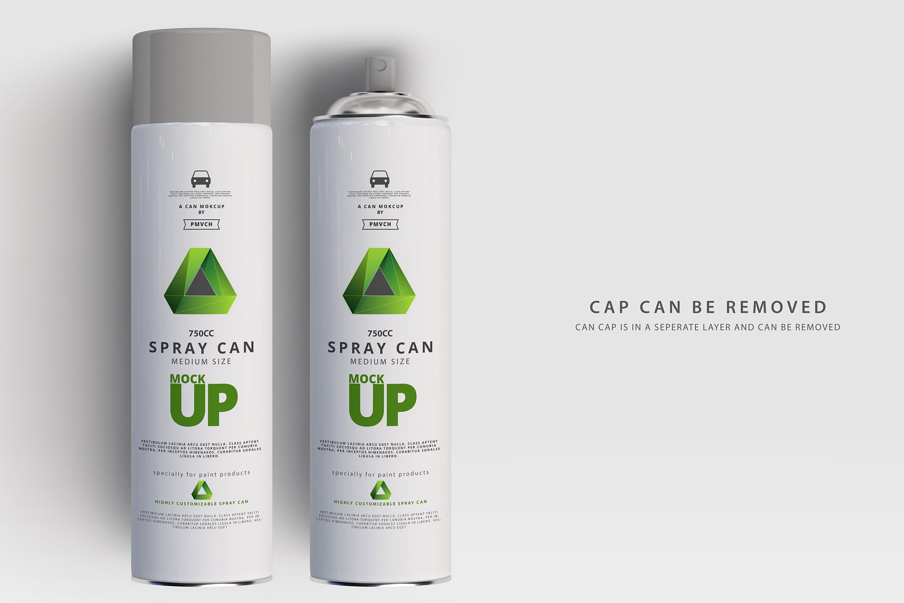 大尺寸的喷雾罐展示样机 Spray Can Mockup – Large Size [psd]插图(4)