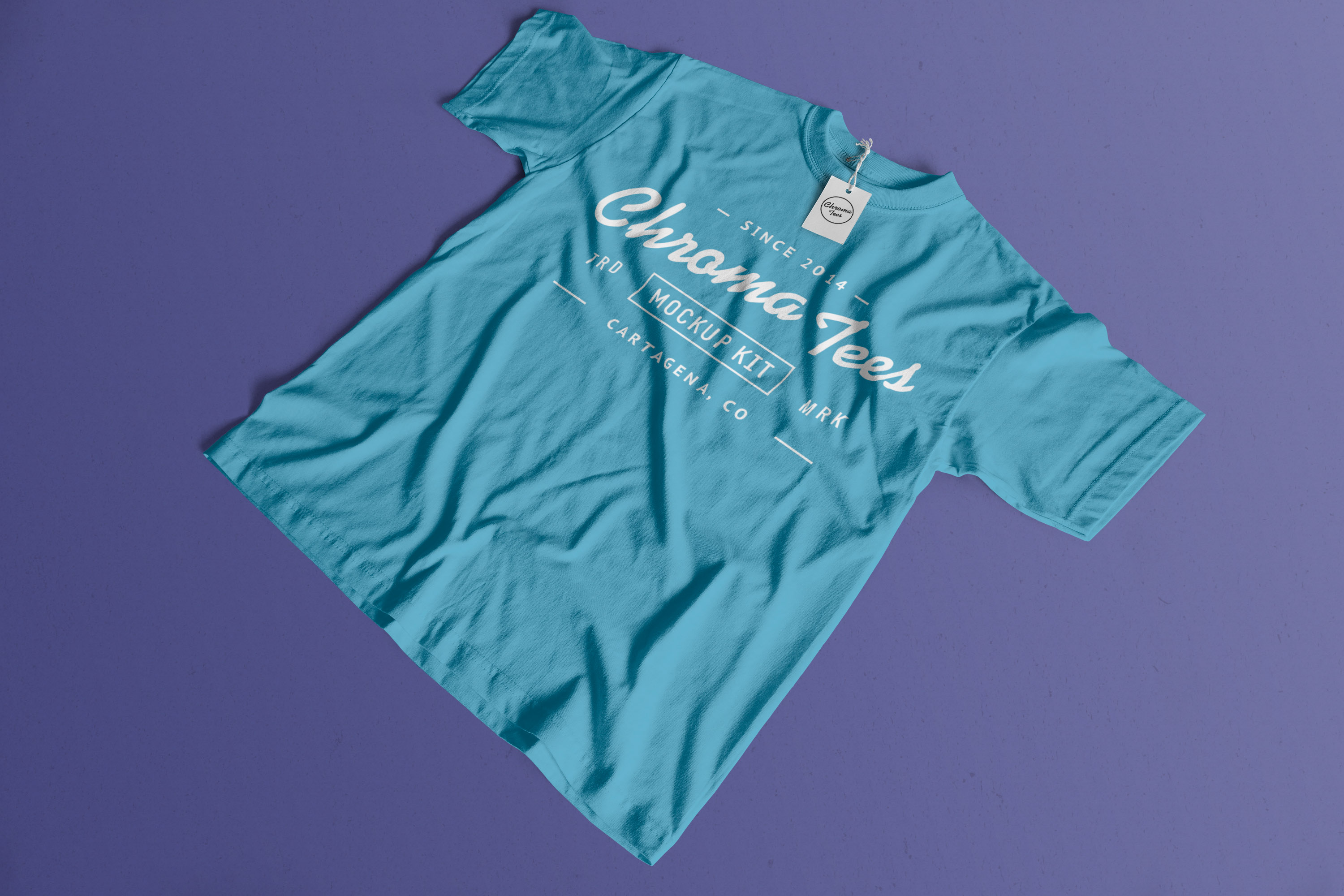 T恤印花图案设计平铺视图样机模板02 T-Shirt Mockup 02插图