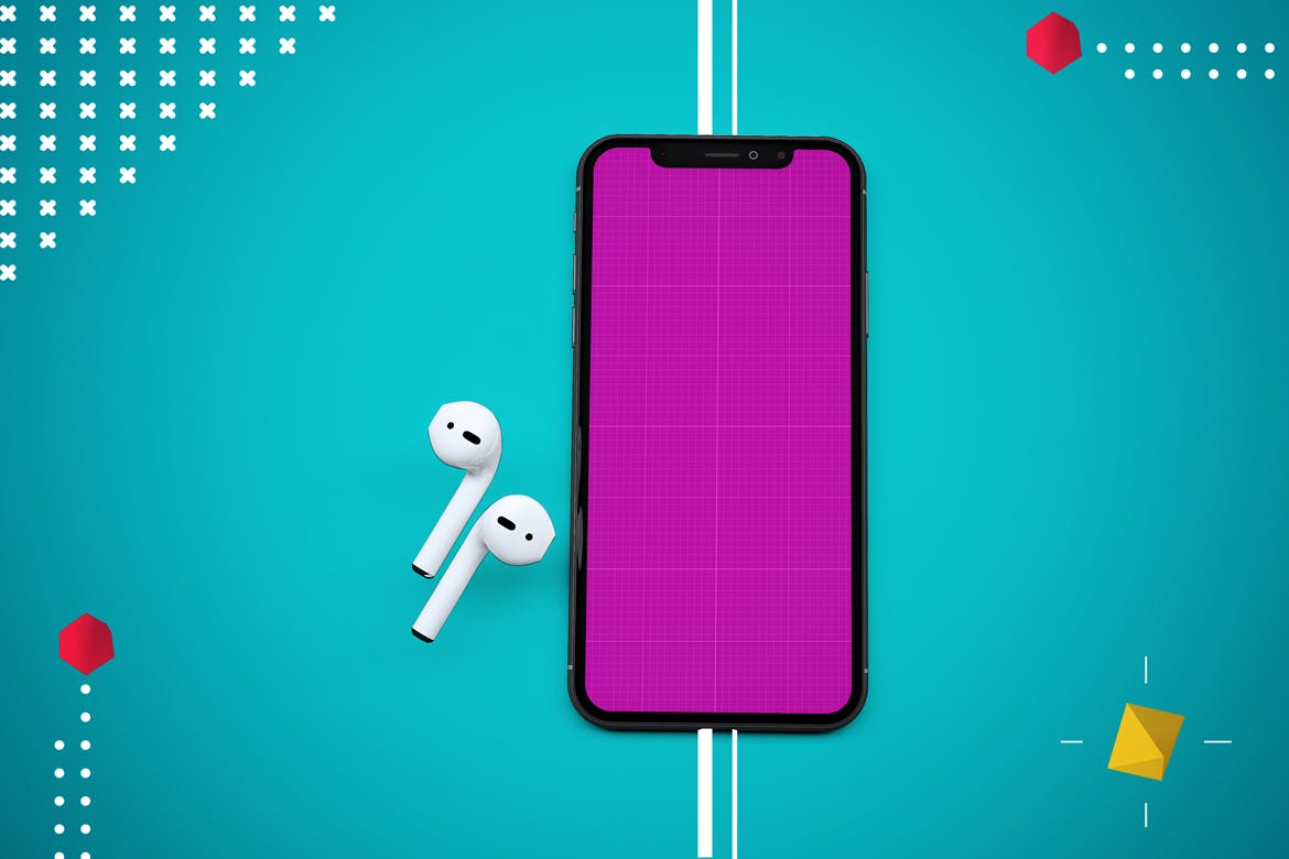 创意在线听歌音乐APP应用UI设计效果样机模板 Abstract Music App MockUp插图(10)