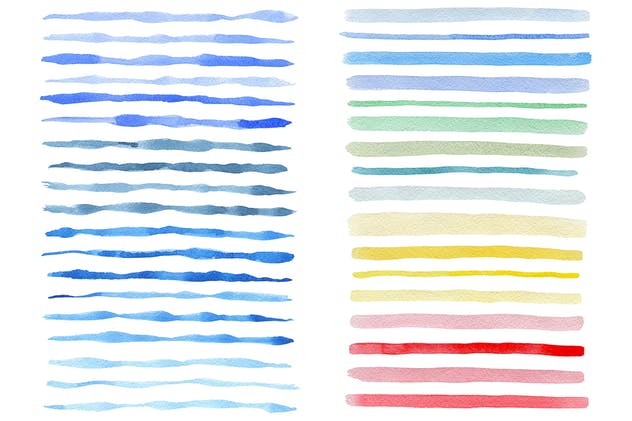 水彩条纹和图案纹理素材 Watercolor Stripes and Patterns插图1