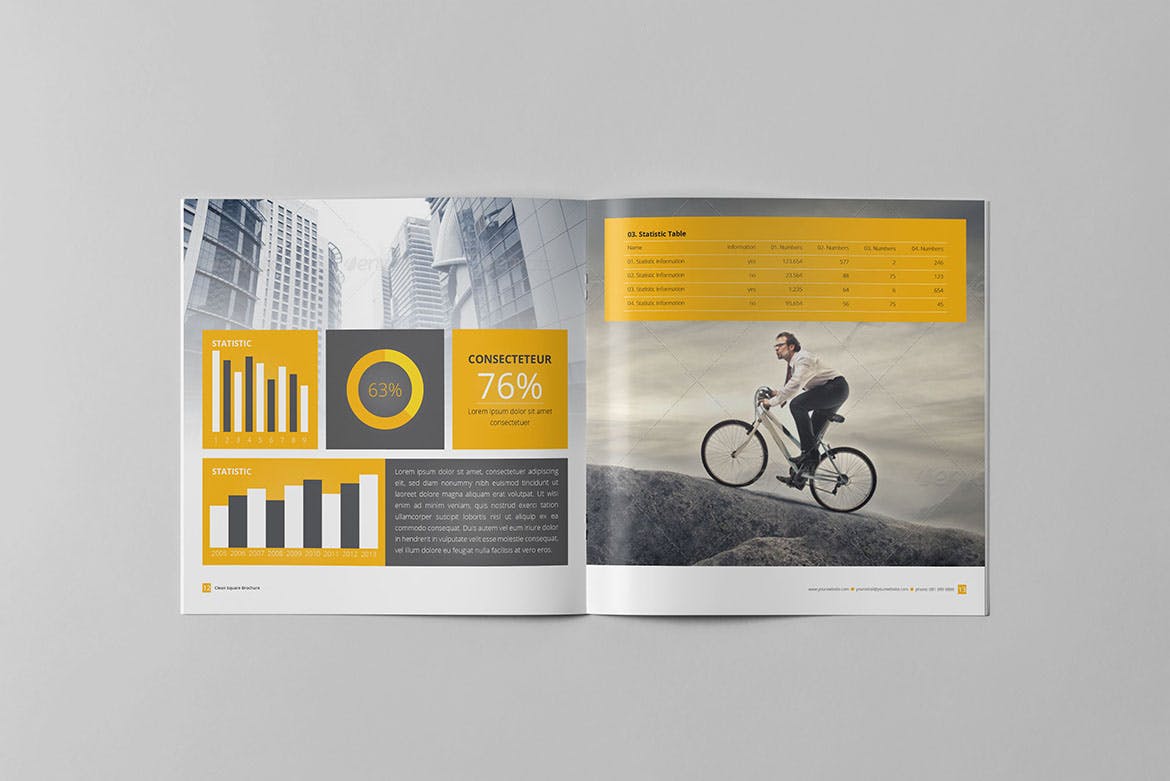 方形商务企业宣传画册设计模板 Square Business Brochure插图6