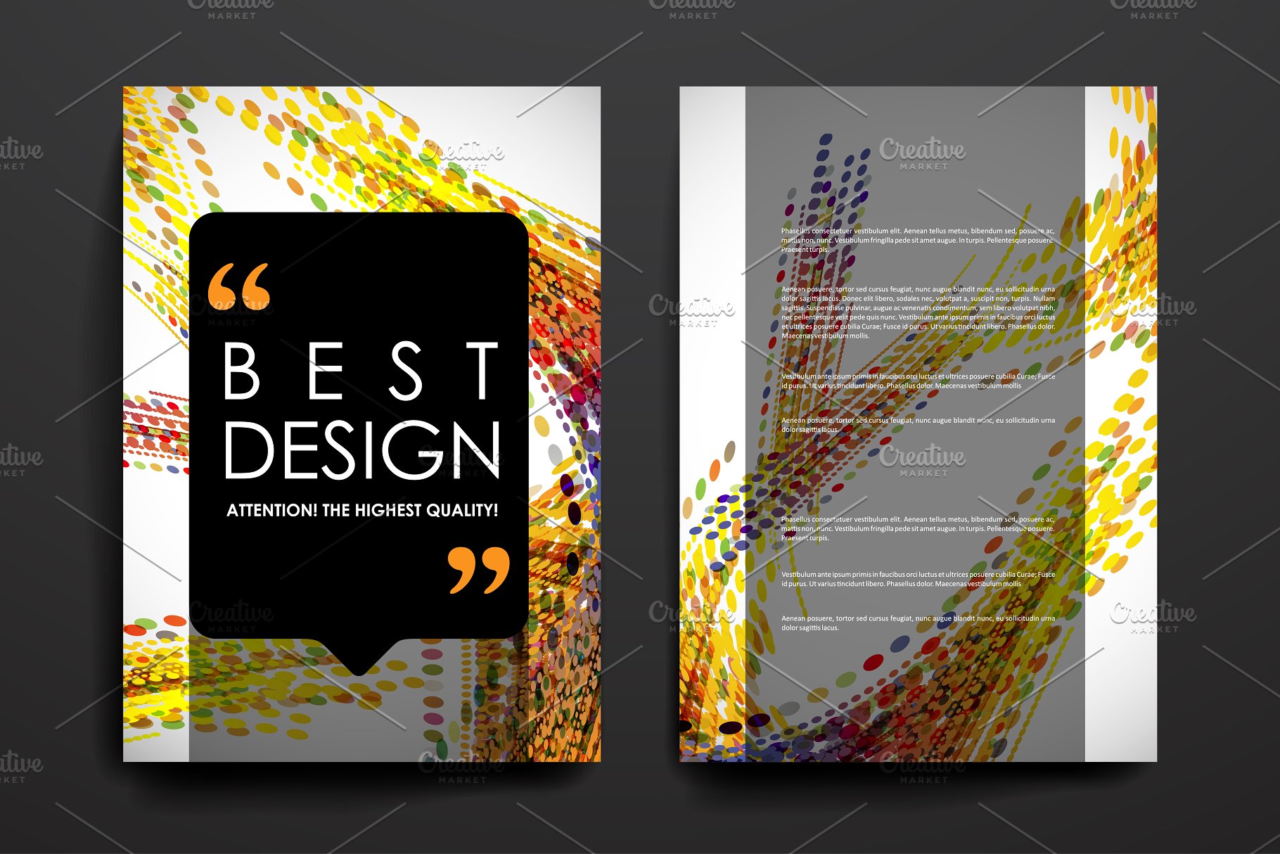 抽象彩色几何椭圆图形宣传册模板 Brochure Templates插图14