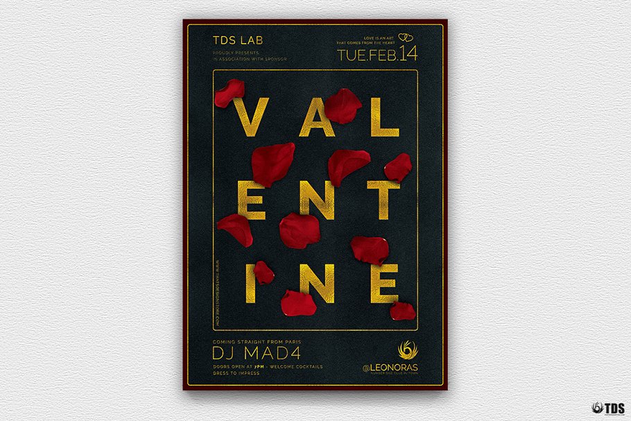 情人节主题活动传单海报模板 Valentines Day Flyer PSD V10插图(3)