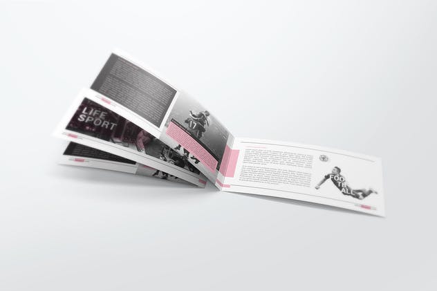 双折页DL宣传册样机模板 DL Bifold Brochure Mockups插图3