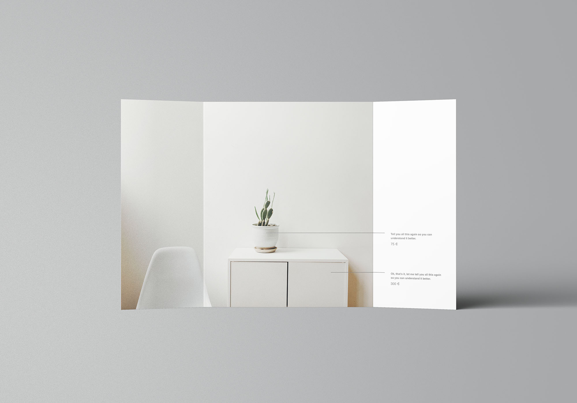 单门折叠宣传册印刷效果图样机 Single Gatefold Brochure Mockup插图(5)