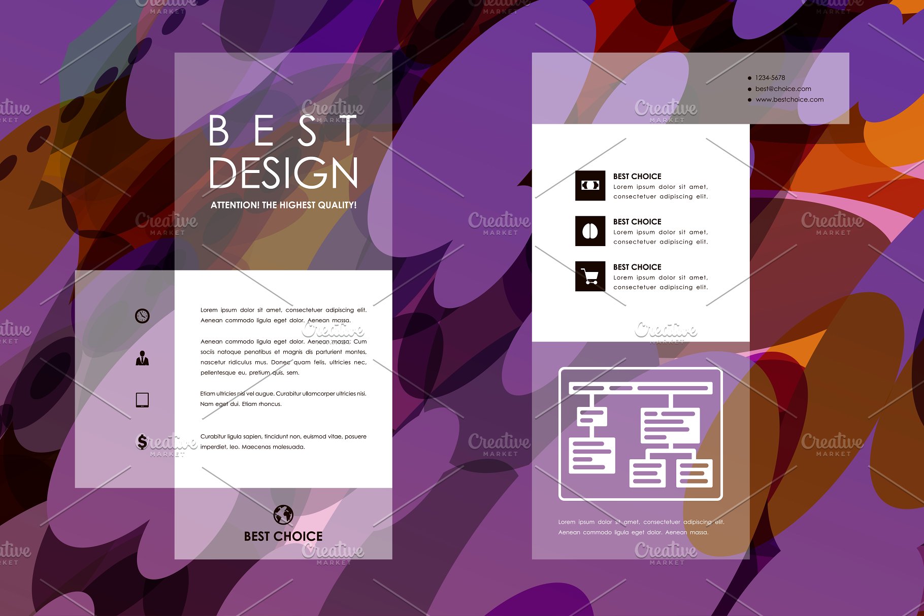 抽象彩色几何椭圆图形宣传册模板 Brochure Templates插图5