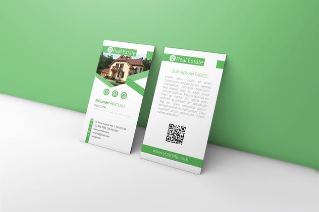 企业名片卡片样机模板 Business Card Mock-Up插图(2)