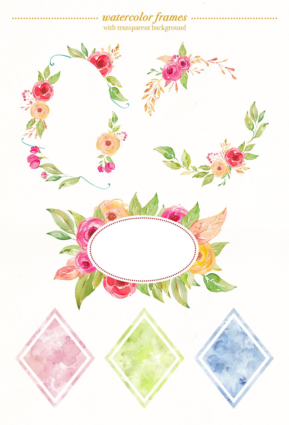 波希米亚式水彩元素合集 Boho watercolor set插图(7)