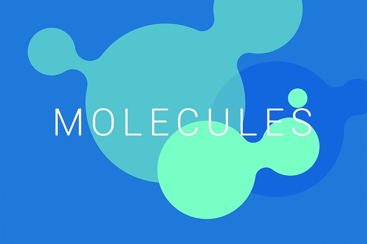 抽象分子结构扁平化风格背景v02 Molecules | Flat Backgrounds | V02插图(5)