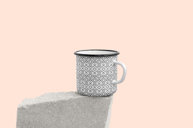 3D立体高分辨率珐琅马克杯样机 Enamel Mug Mockups Pack插图(3)