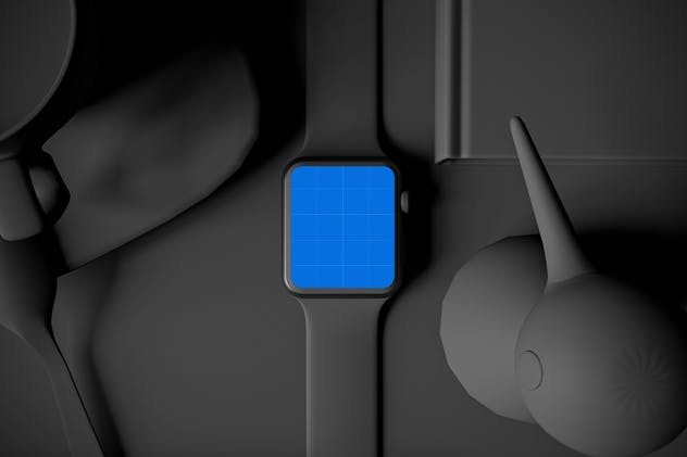 时尚深色Apple智能手表样机模板 Dark Apple watch插图(12)
