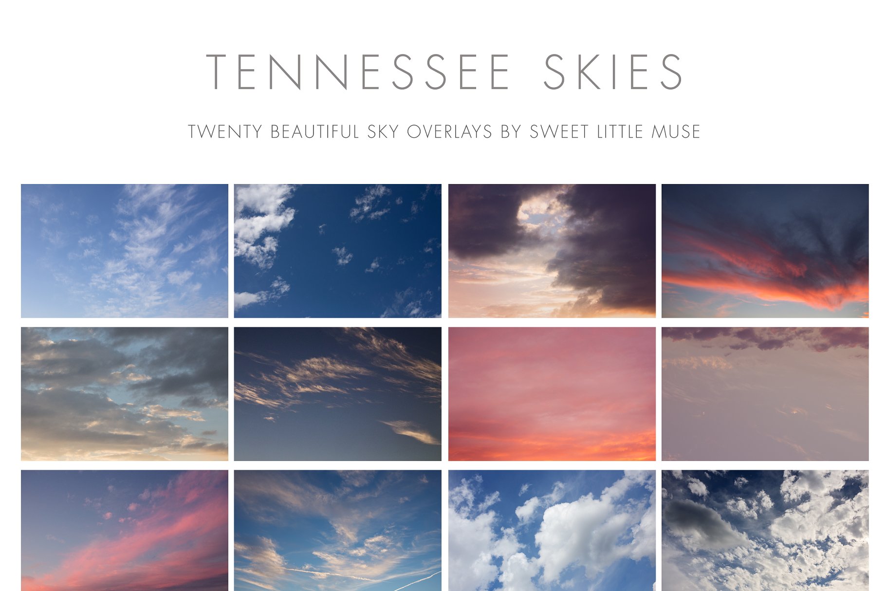 20种高分辨率天空叠层背景素材 Tennesee Skies – Sky Overlays插图