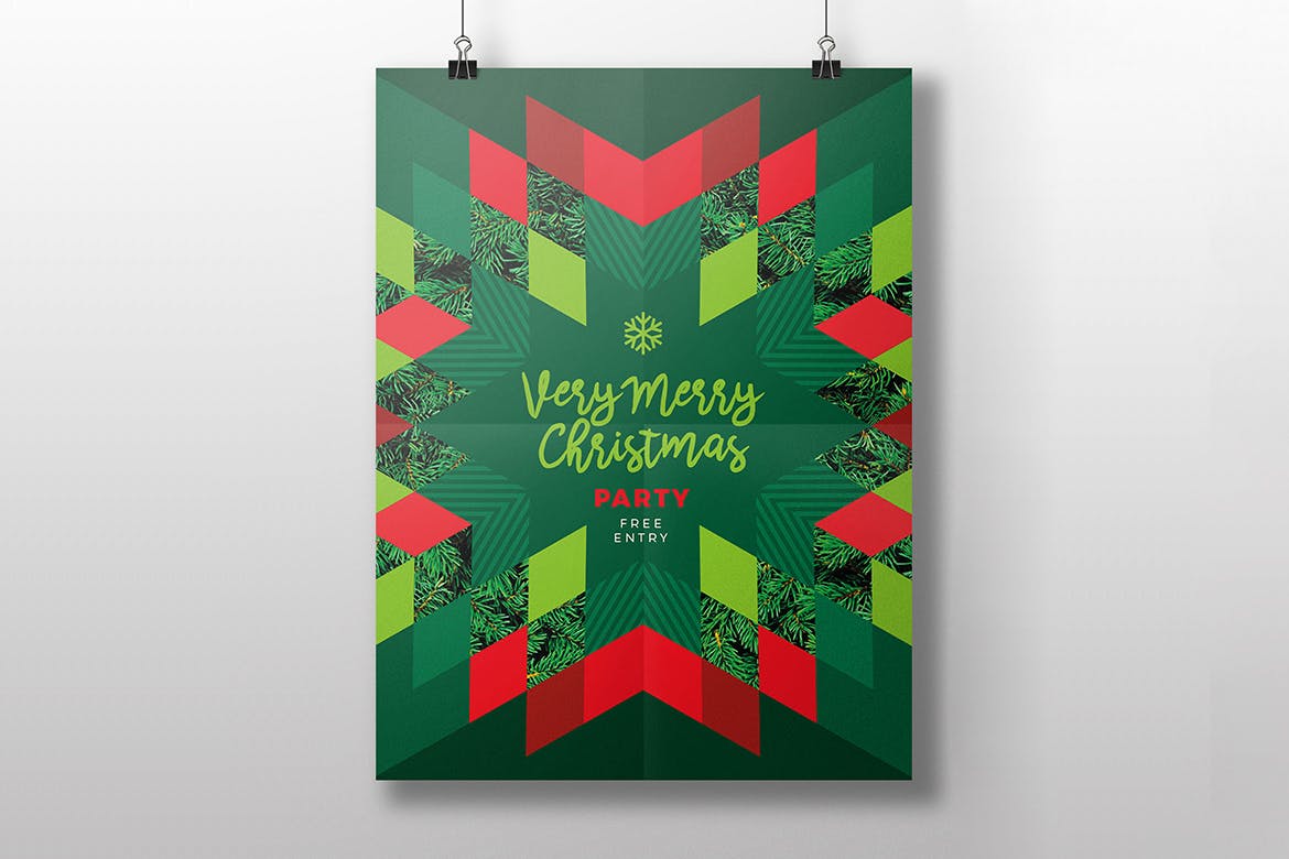 现代圣诞节活动派对邀请贺卡设计模板 Modern Merry Christmas Card插图(2)