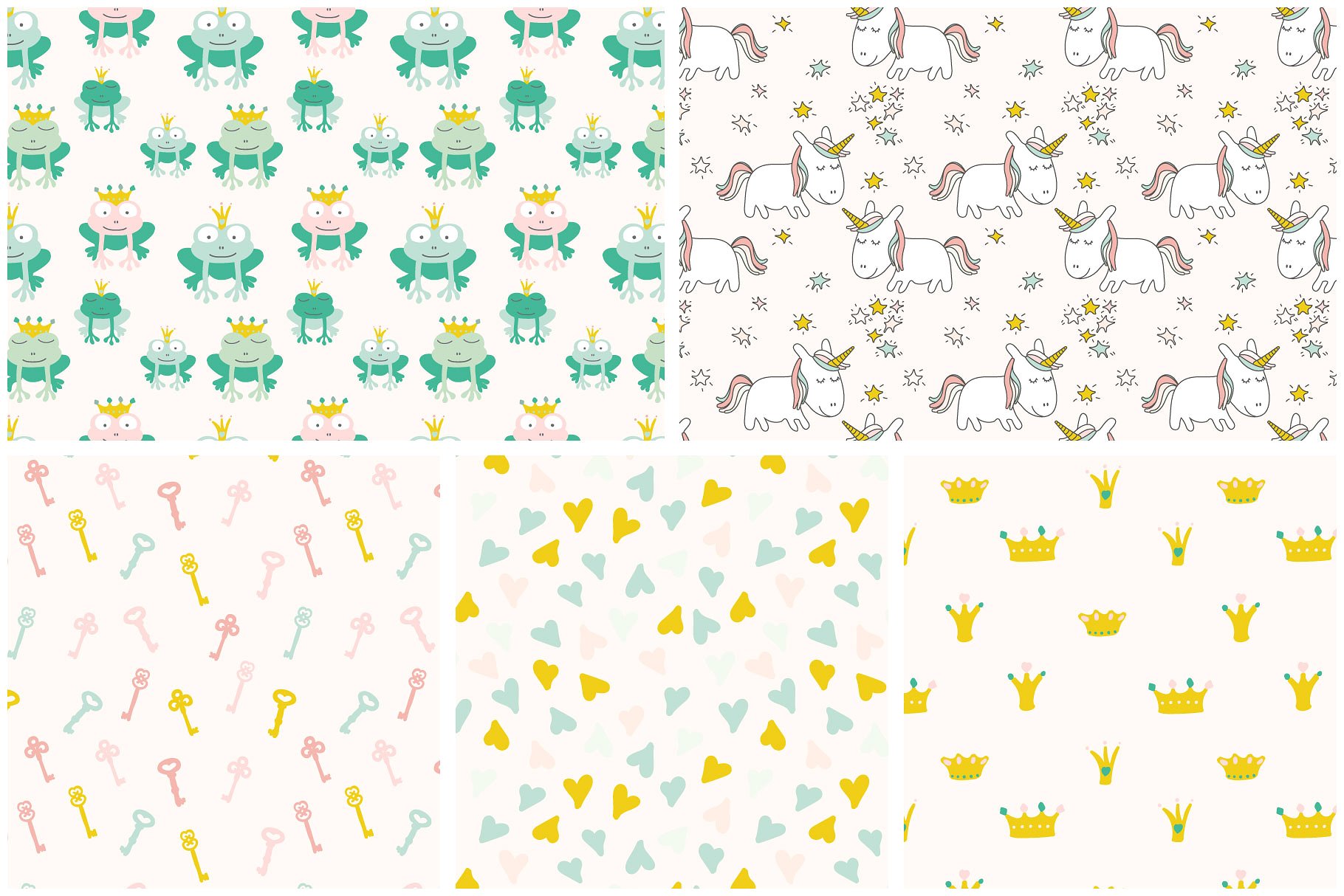 神奇独角兽魔法图案系列素材 Fairytale Unicorn Patterns插图(5)