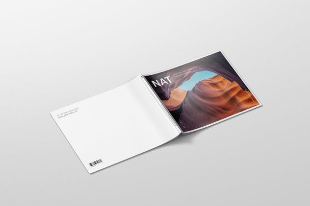 美国信纸规格杂志排版设计样机模板 Magazine Mockup – US Letter Landscape插图(4)