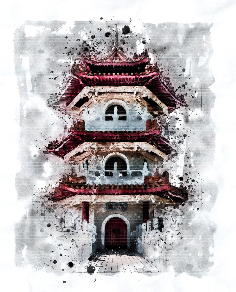 专业多功能水墨风格PS动作 Ink Art Photoshop Action插图(23)