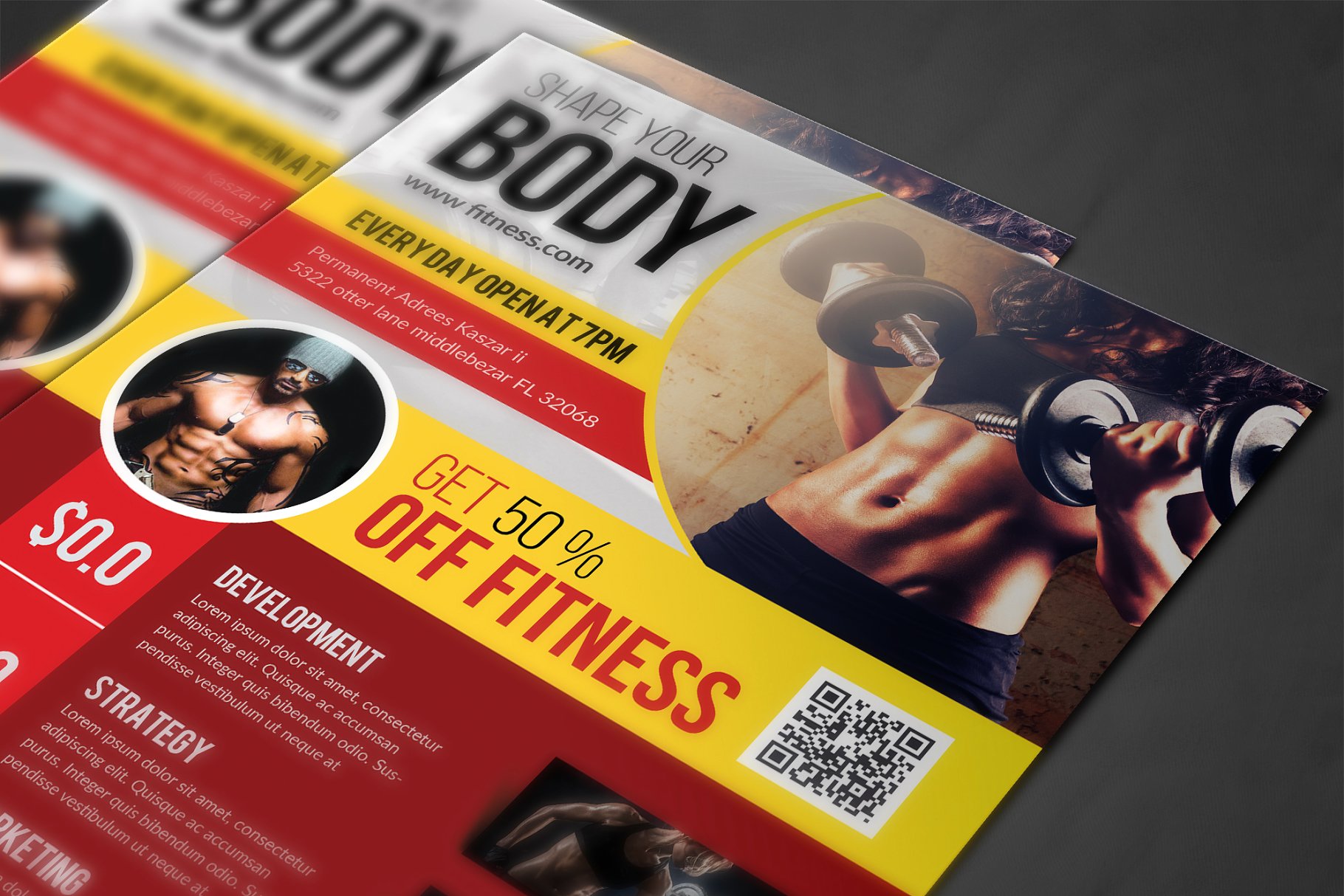 健身房活动海报模板 Fitness Flyer插图3