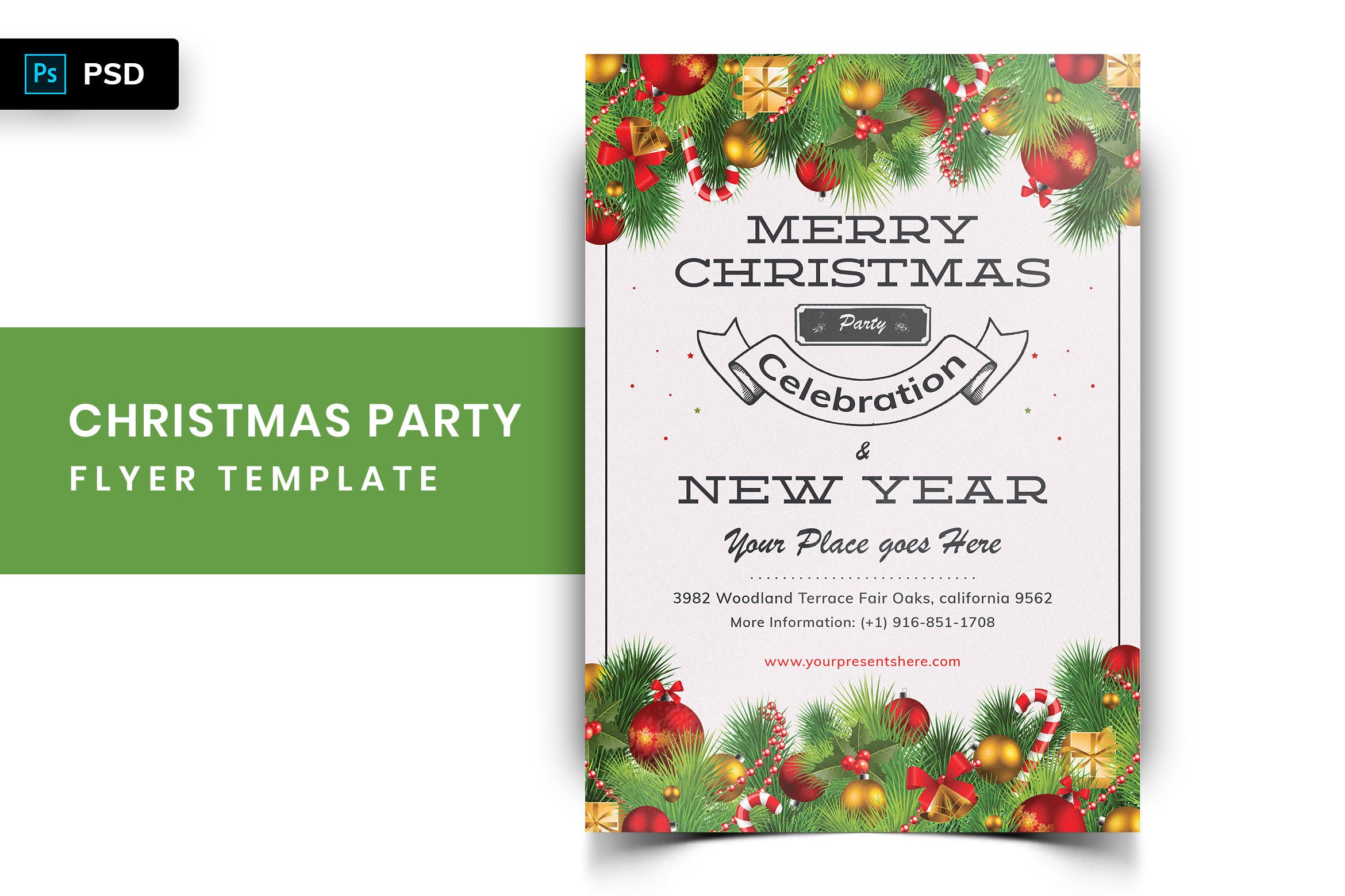 圣诞节暨迎接新年主题派对邀请海报传单模板v1 Christmas Party Flyer-04插图