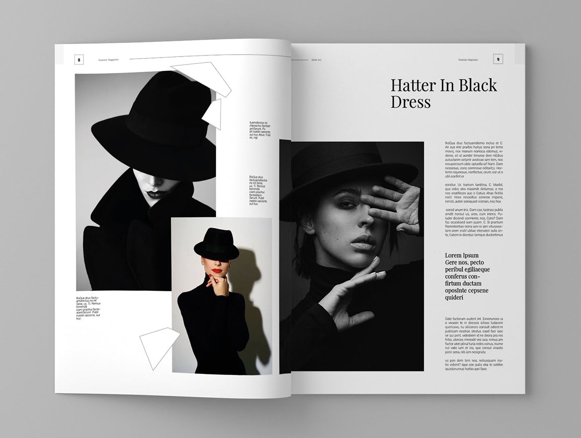 高端简约排版风格女性主题杂志设计模板 Feminic – Magazine Template插图(5)