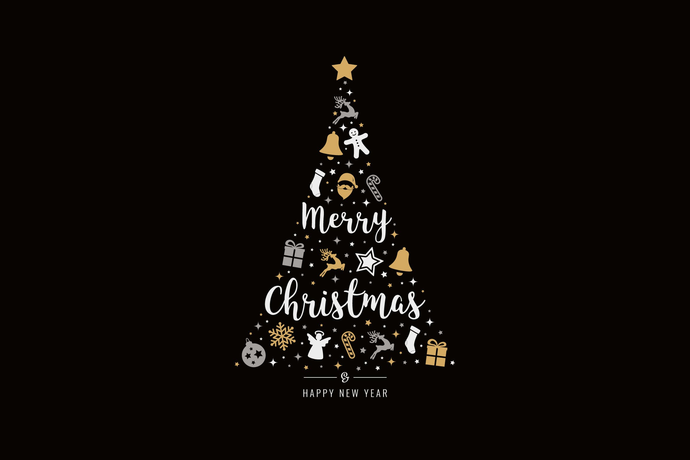 圣诞主题图标元素矢量树图形图片 Christmas Icon Tree Vector Elements插图