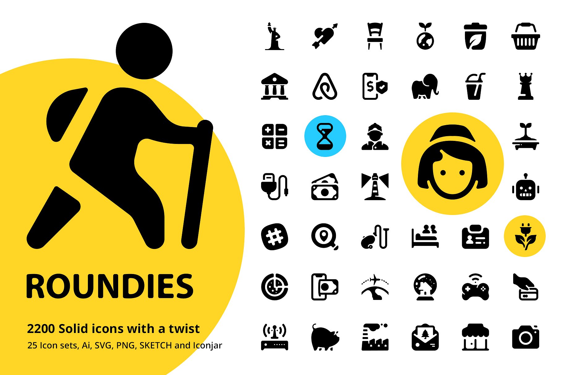 2200枚圆形实心图标 Roundies 2200 Solid Icons插图