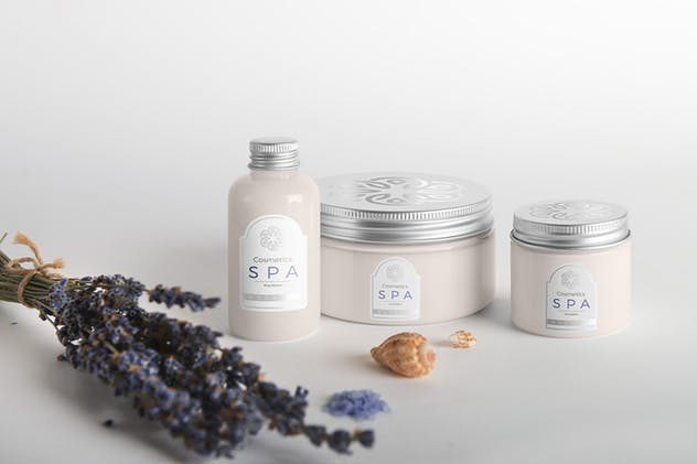 SPA高级品牌化妆品品牌包装外观样机v.1 SPA Cosmetics Mockup v.1插图(4)