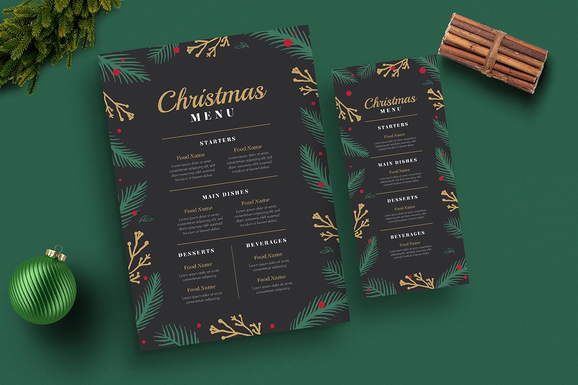 西餐厅圣诞节主题菜单设计模板 Special Christmas Menus插图3