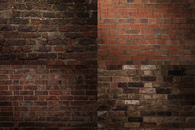 20款砖墙纹理背景 Brick Wall Textures / Backgrounds插图(1)