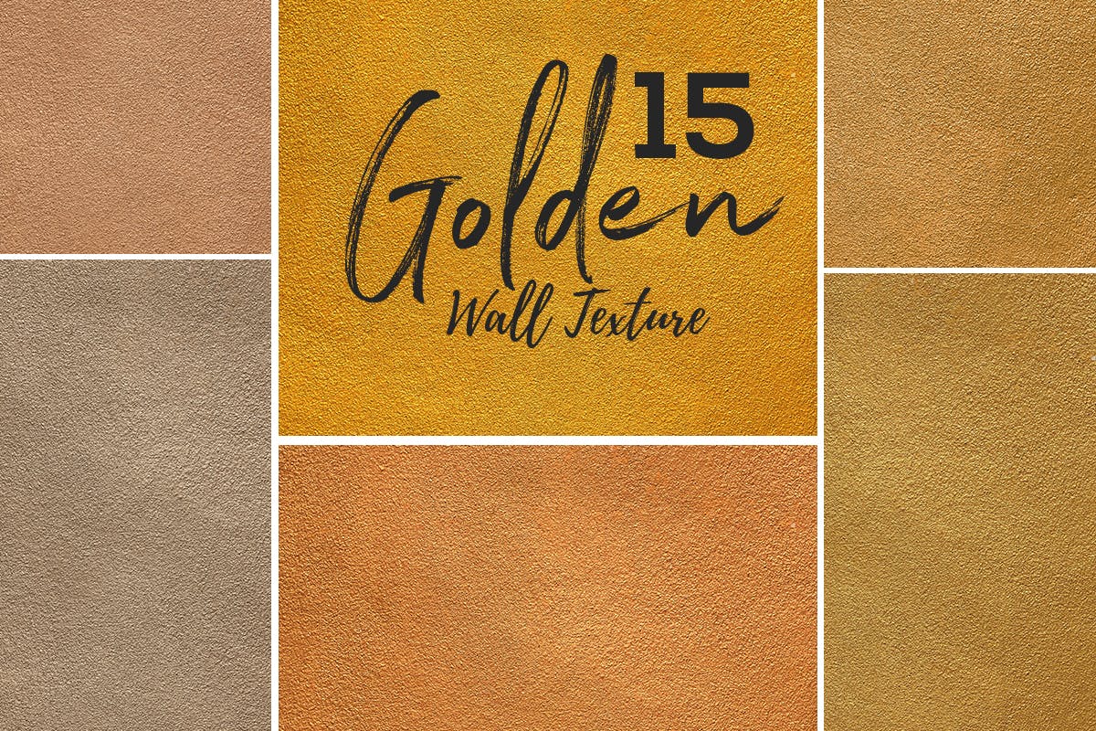 15组金色墙壁纹理素材 15 Golden Wall Texture插图