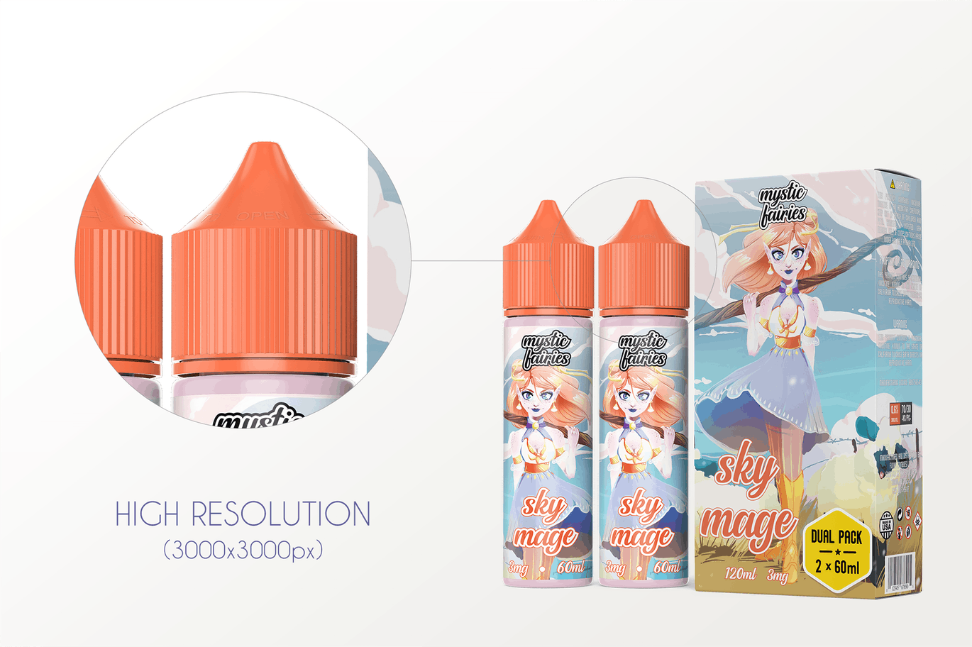 60ml容量电子烟烟油瓶设计样机模板 eLiquid Bottle Mockup v. 60ml-D插图(6)