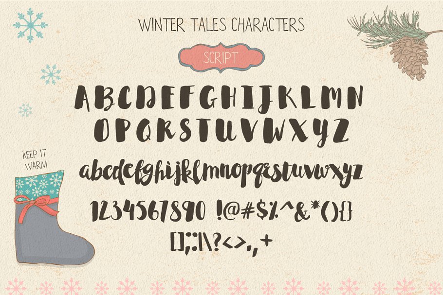 手写英文字体 Winter Tales – cozy font trio插图(3)