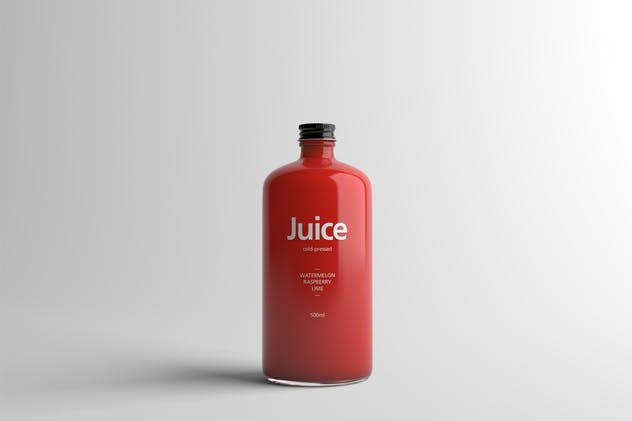 果汁玻璃瓶外观设计样机模板 Juice Bottle Packaging Mock-Up插图(4)