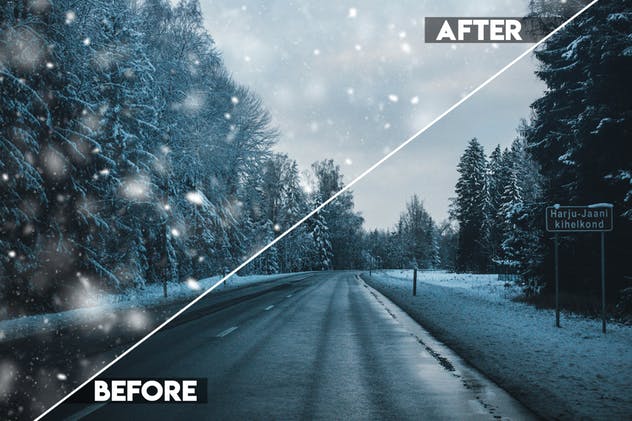雪花飘雪特效PS动作 Snow Effect Photoshop Action插图(1)