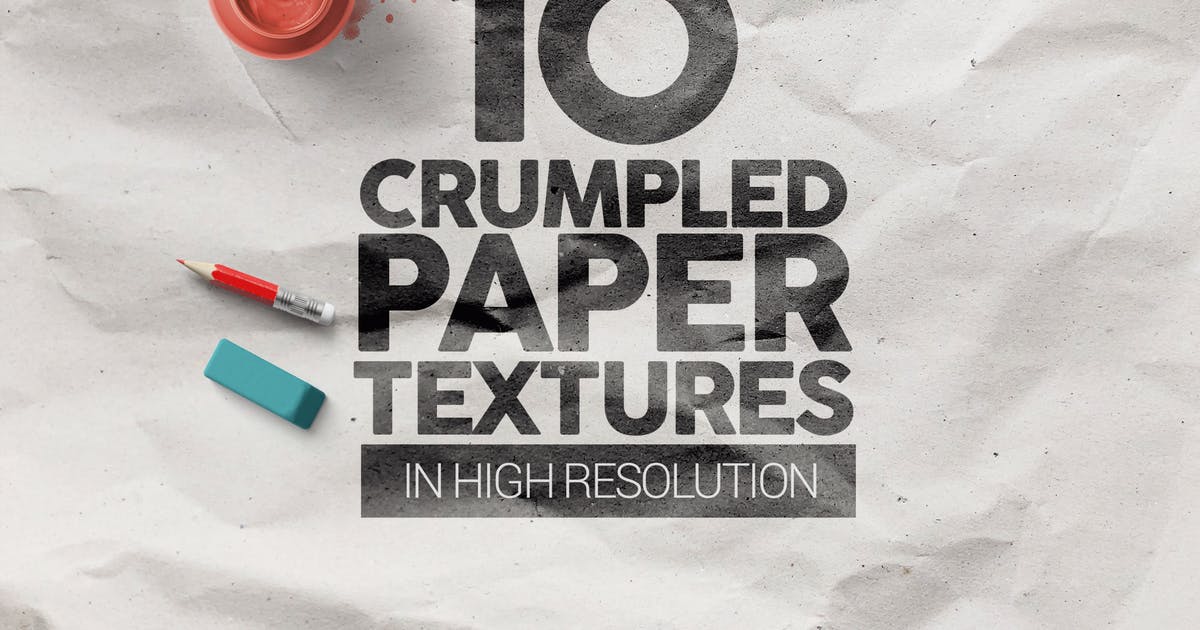 10款皱褶纸张纹理贴图背景图片素材 Crumpled Paper Textures x10插图
