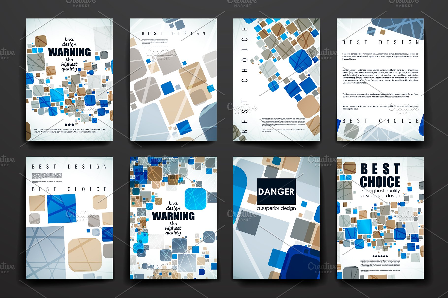 抽象叠加几何图形宣传册模板 Brochure Templates插图3