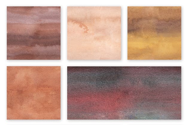 7款棕色水彩无缝纹理素材 Watercolor Seamless Textures – Brown Pack插图4