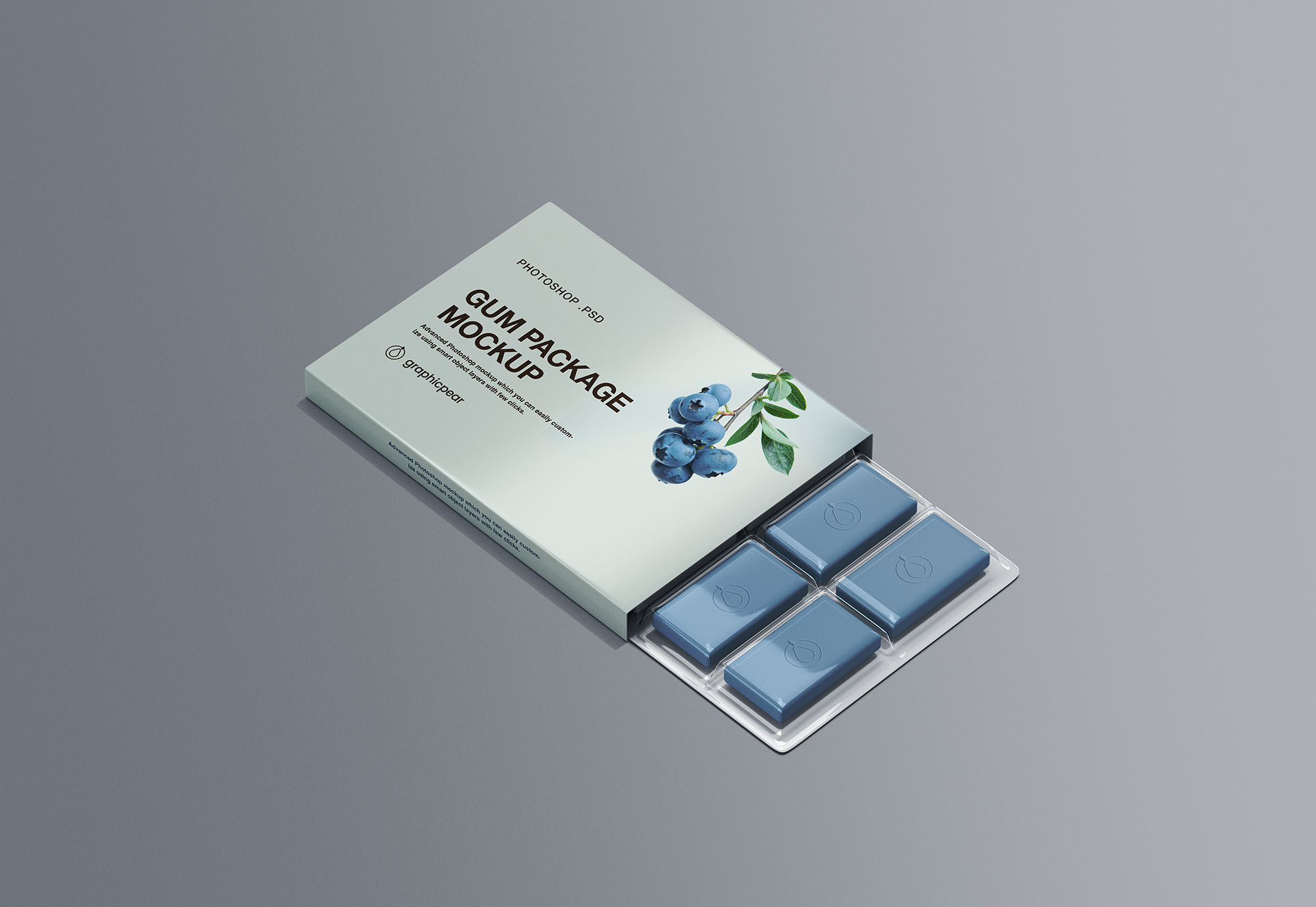 口香糖包装设计图样机模板 Chewing Gum Packaging Mockup插图