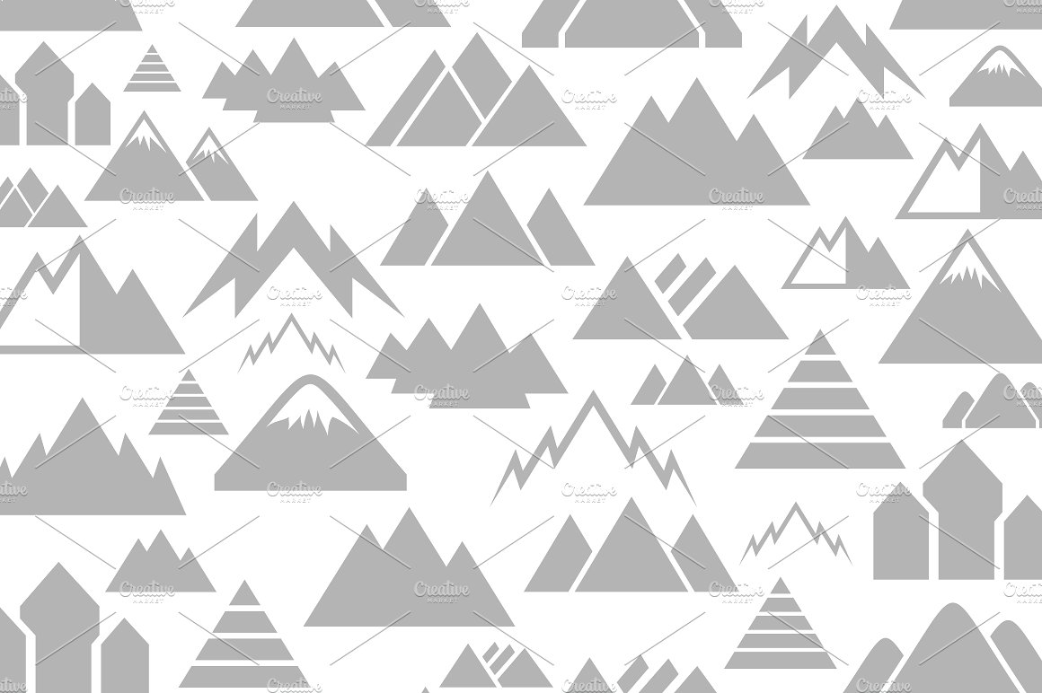 极简山形山脉矢量写意插画 Mountain a background插图