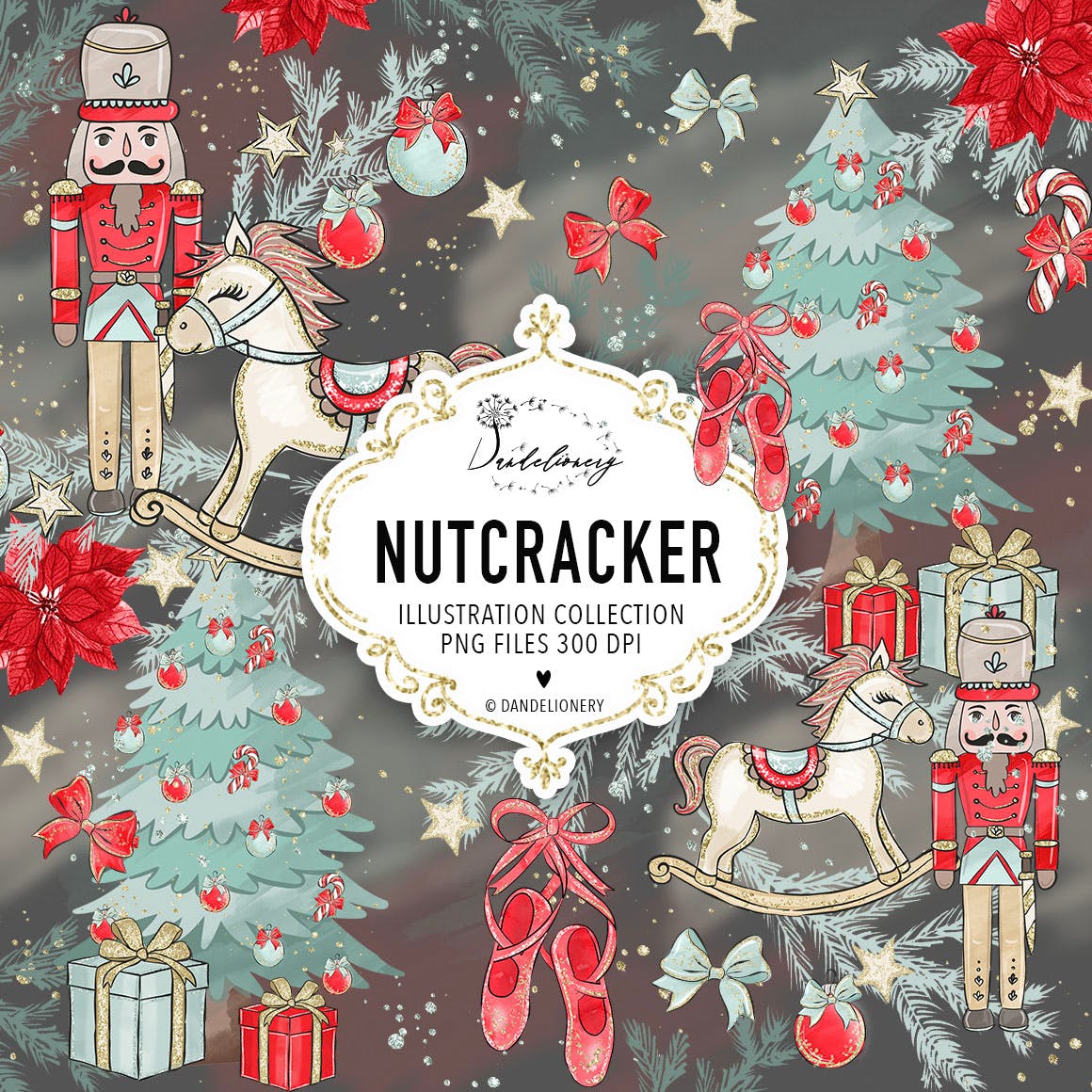 圣诞节胡桃夹子矢量手绘设计素材 Christmas Nutcracker design插图4