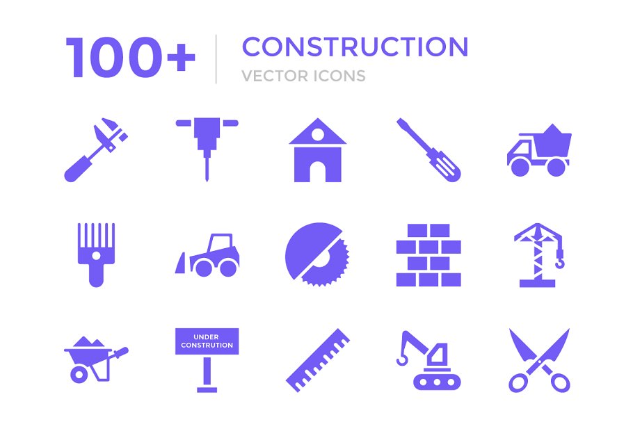 100+建筑主题矢量图标 100+ Construction Vector Icons插图