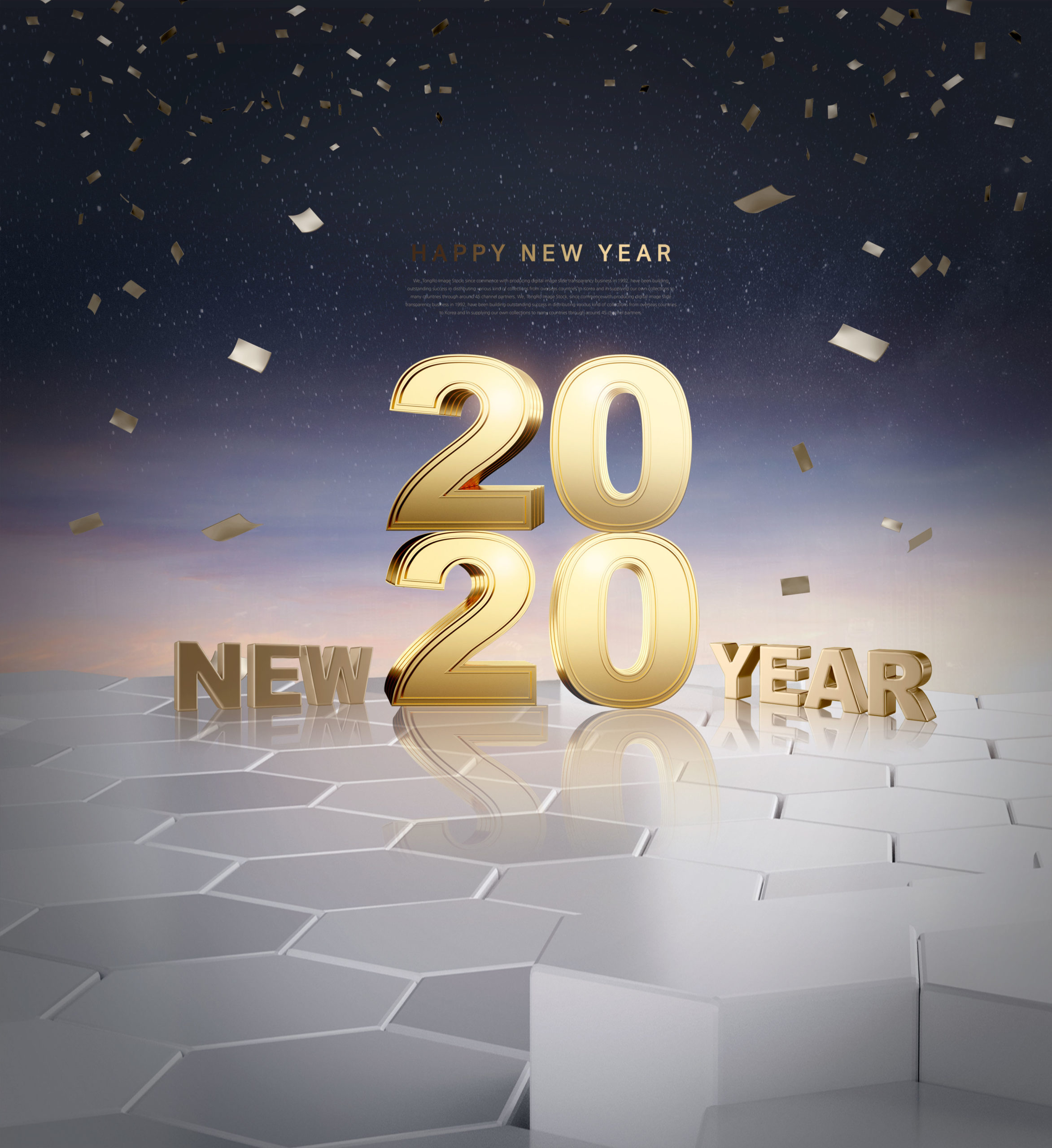 豪华金色2020新年快乐字体海报/贺卡/传单设计素材合集插图(1)