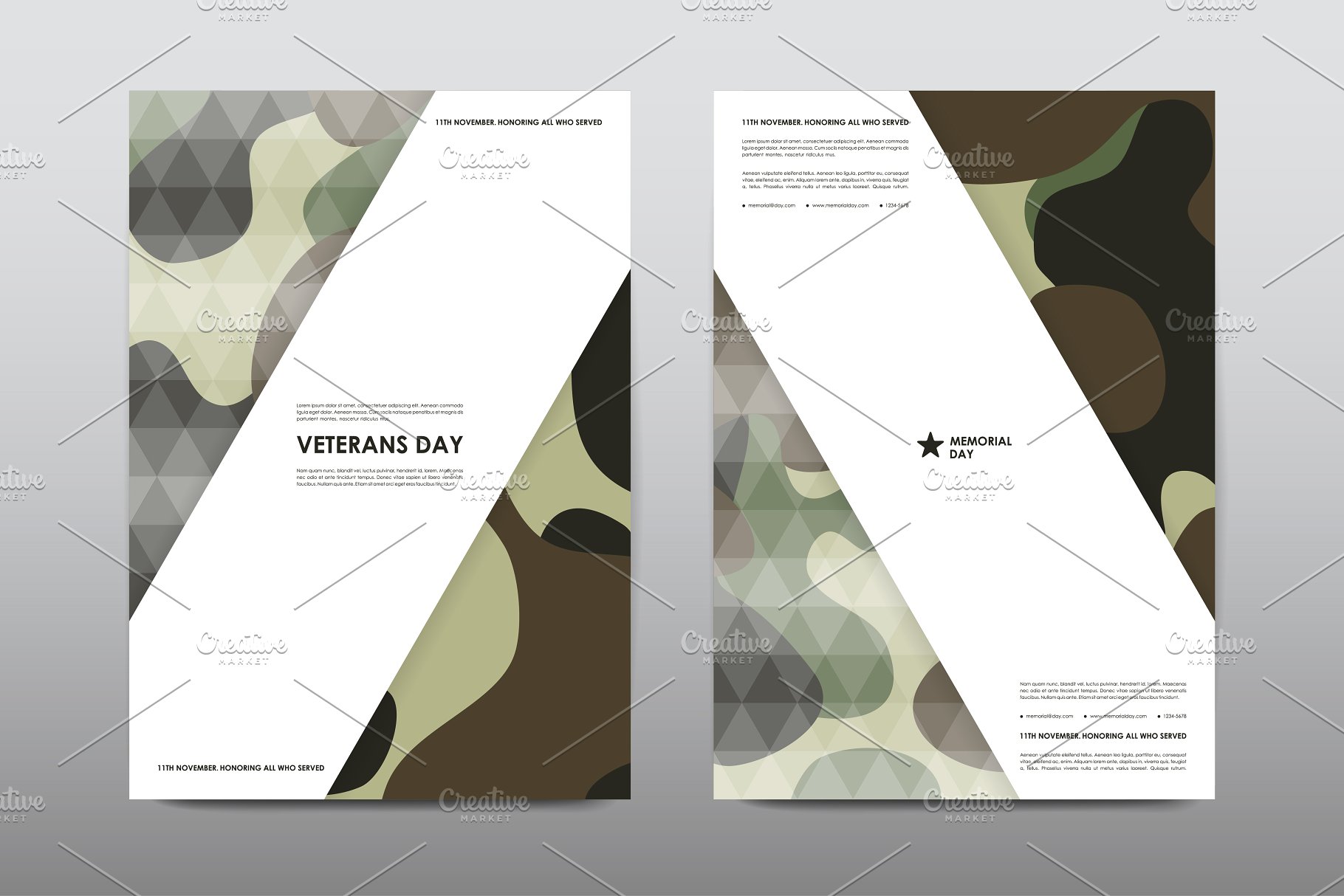 40+老兵节军人宣传小册模板 Veteran’s Day Brochures Bundle插图12