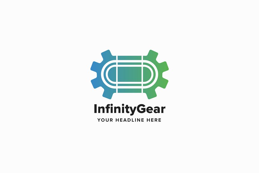 无限齿轮Logo标志模板 Infinity Gear Logo Template插图