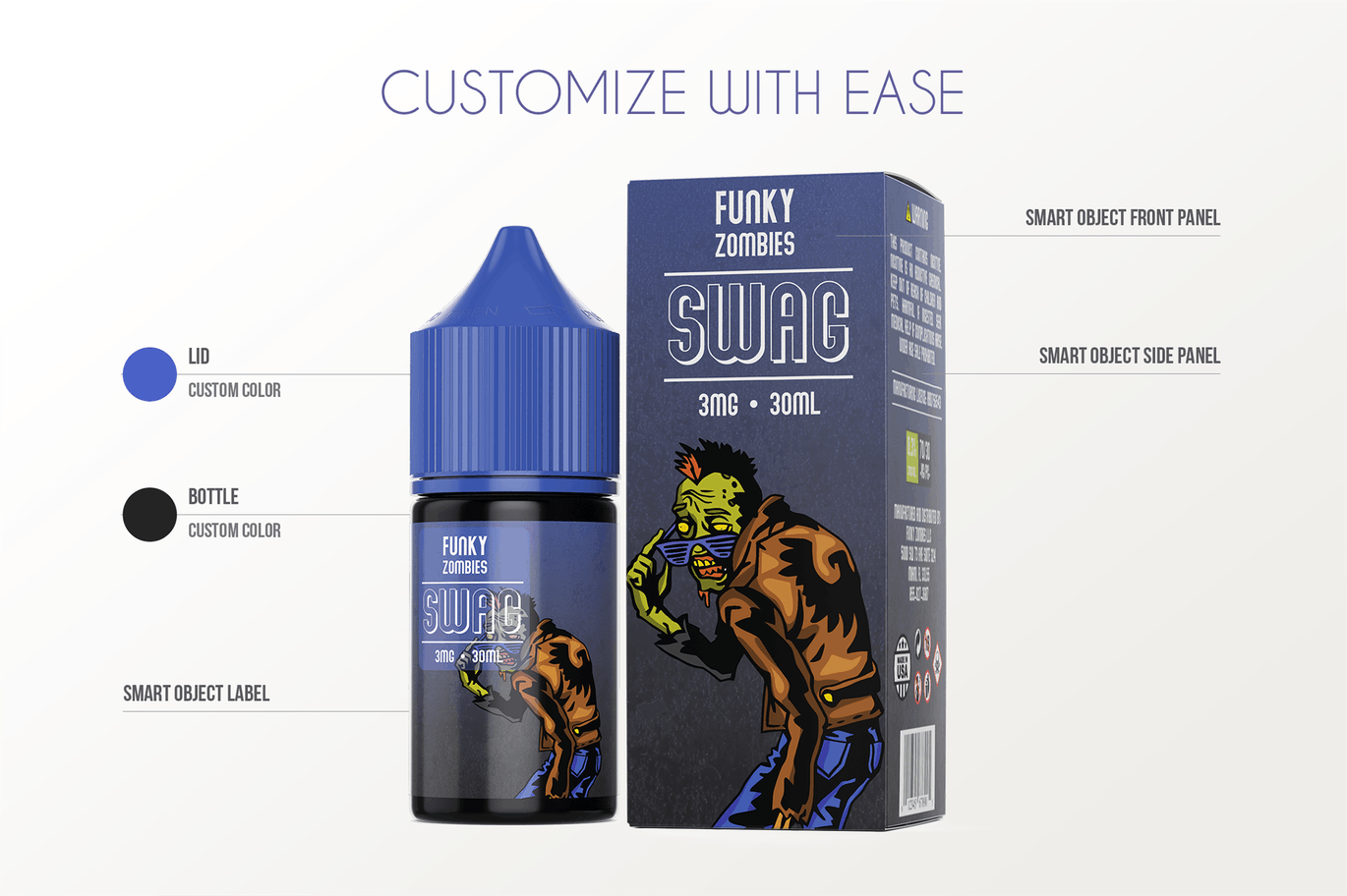 电子烟油瓶/包装盒外观设计样机模板[30ml规格] eLiquid Bottle Mockup v. 30ml-C插图(1)